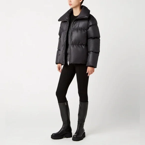 🥰🥰🥰La CANADIENNE black jacket/puffer/parka size L - Picture 3 of 8